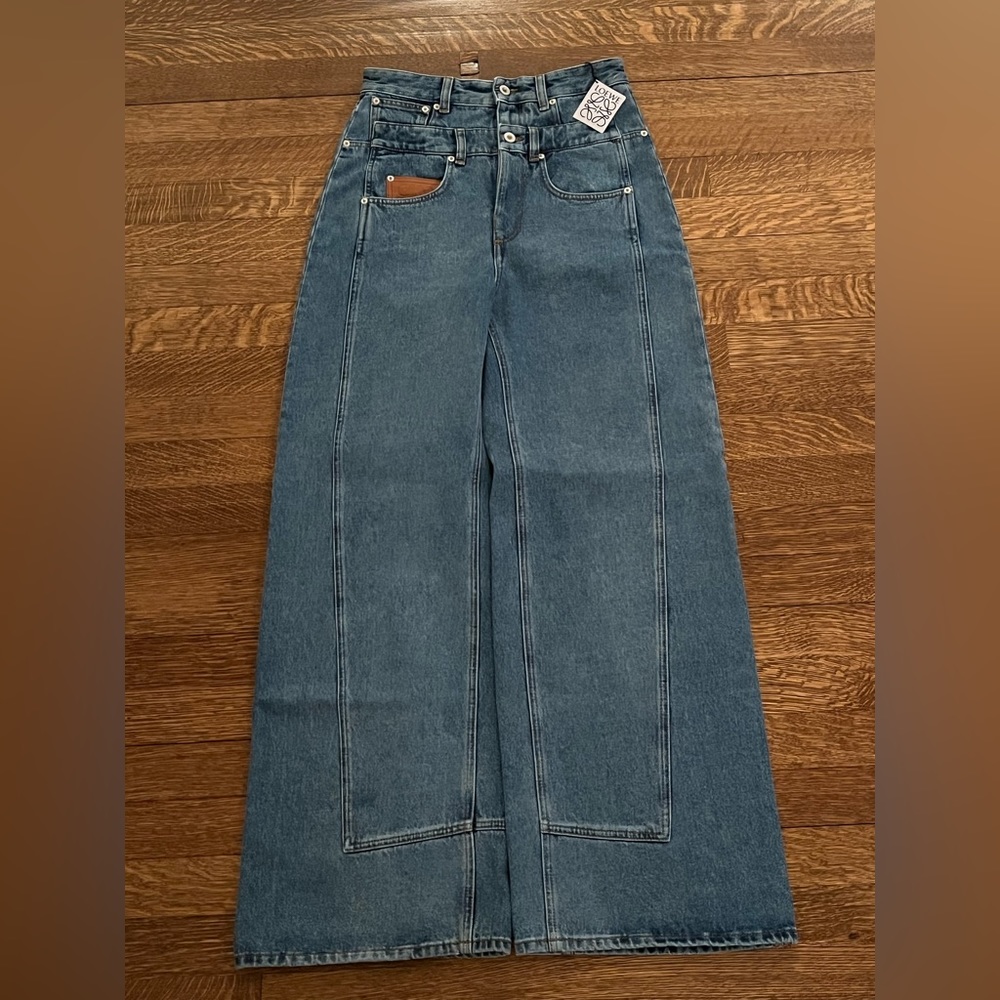 Loewe Trompe L'oeil Double-waist Wide-leg Jeans